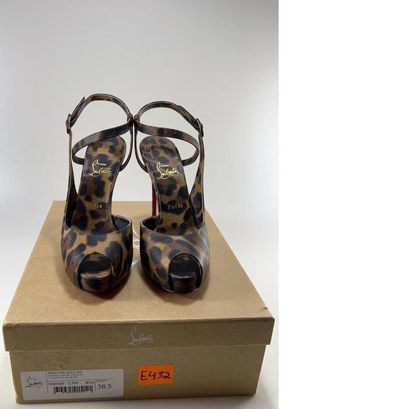 Jenlove Alta 120mm Brown Leopard Animal Print Platform Sandals E432 - Picture 3 of 12